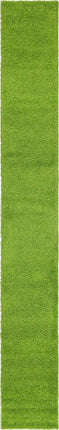 Solid shag area rug - Grass Green / Runner / 2’ 6 x 19’