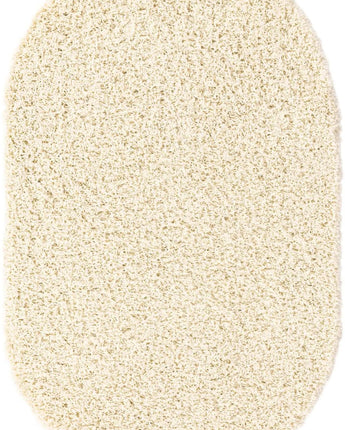 Solid shag area rug - Ivory / Oval / 5x8 Oval - Area Rugs