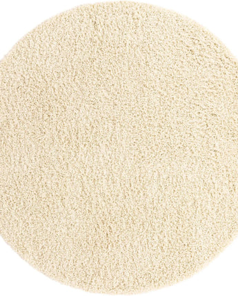 Solid shag area rug - Ivory / Round / 6 Ft Round - Area Rugs