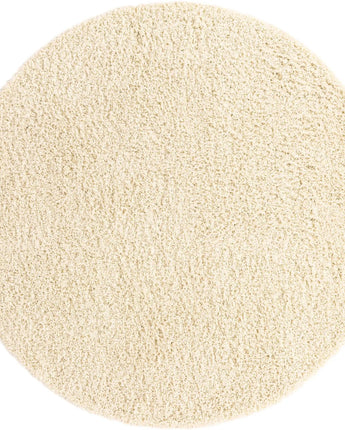 Solid shag area rug - Ivory / Round / 8 Ft Round - Area Rugs