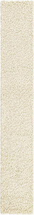 Solid shag area rug - Ivory / Runner / 2’ 6 x 16’ 5