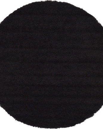 Solid shag area rug - Jet Black / Round / 6 Ft Round - Area