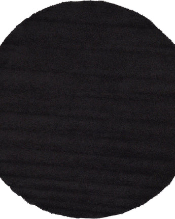 Solid shag area rug - Jet Black / Round / 8 Ft Round - Area