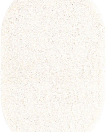 Solid shag area rug - Snow White / Oval / 3x5 Oval - Area