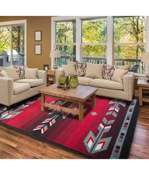 Southwestern Designed Aztec Red Area Rug - Area Rugs