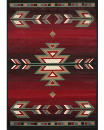 Southwestern designed aztec red area rug - Red / Rectangle