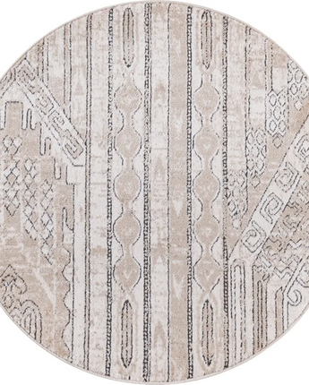 Southwestern grand canyon aztec area rug - Beige / Round