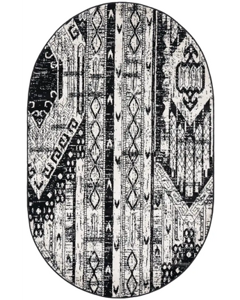 Southwestern grand canyon aztec area rug - White / Oval