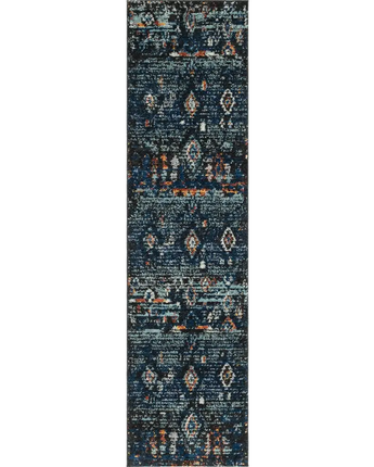 Southwestern palace morocco rug - Navy Blue / Runner / 2’