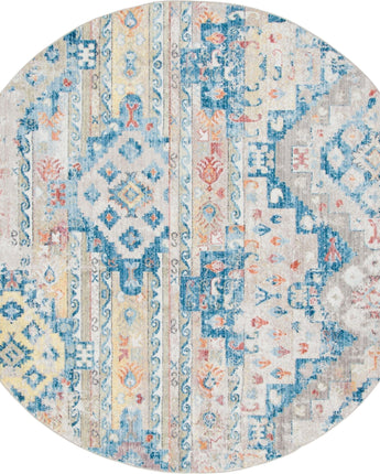 Southwestern storm cloud aztec area rug - Beige / Round / 8