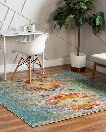 Southwestern vista turquoise area rug - Area Rugs