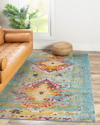 Southwestern vista turquoise area rug - Area Rugs