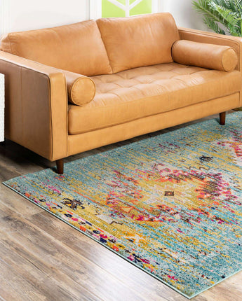 Southwestern vista turquoise area rug - Area Rugs