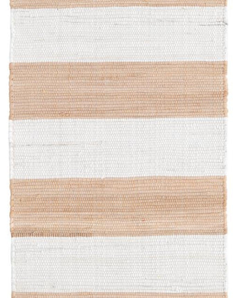 Striped chindi rag rug - Beige / Runner / 2’ 2 x 8’