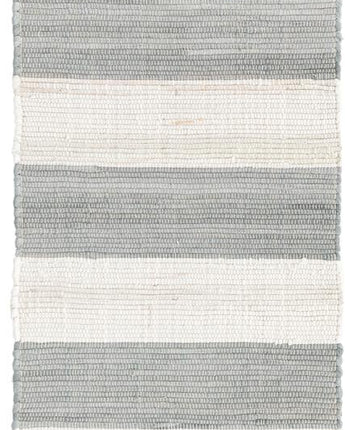 Striped chindi rag rug - Gray / Runner / 2’ 2 x 10’