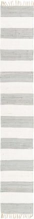 Striped chindi rag rug - Gray / Runner / 2’ 2 x 12’