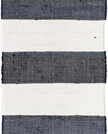 Striped chindi rag rug - Navy Blue / Runner / 2’ 2 x