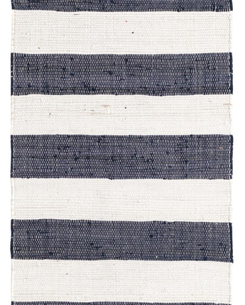 Striped chindi rag rug - Navy Blue / Runner / 2’ 6 x 6’