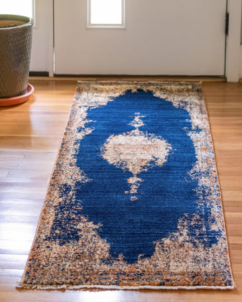 Traditional brook dorchester rug - Navy Blue / Runner