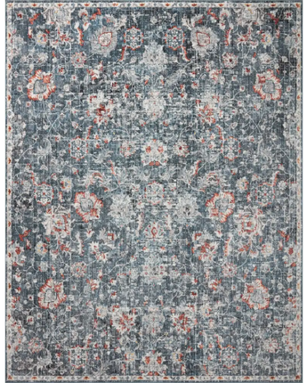 Traditional cassandra rug - Blue / Rusty Red / Rectangle