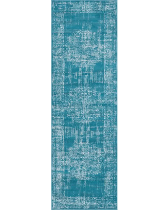 Traditional distressed aarhus rug - Teal / Runner / 3’ x