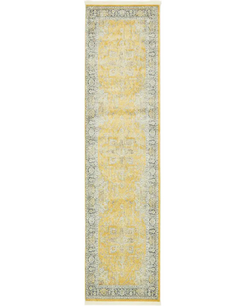 Traditional distressed prado rug - Yellow / Runner / 2’ 7