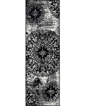 Traditional grand sofia rug (runner round & square) - Black