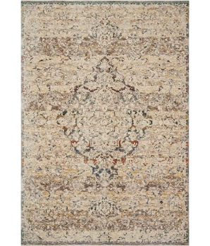 Traditional lourdes rug - White / Multi / Rectangle