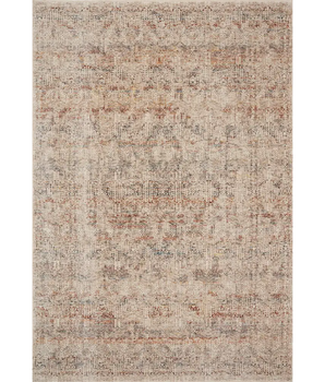 Traditional lourdes rug - White / Spice / Rectangle