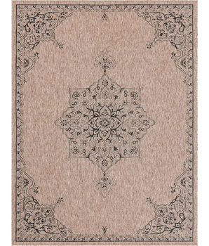 Traditional outdoor traditional antique rug - Beige / 9’