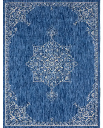 Traditional outdoor traditional antique rug - Blue / 9’