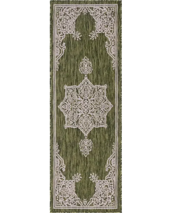 Traditional outdoor traditional antique rug - Green / 2’