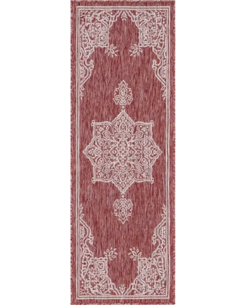 Traditional outdoor traditional antique rug - Rust Red