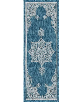 Traditional outdoor traditional antique rug - Teal / 2’