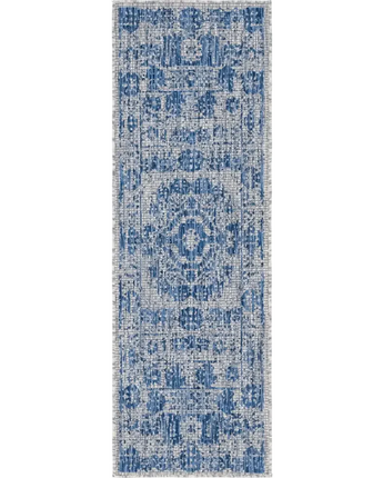 Traditional outdoor traditional timeworn rug - Blue / 2’