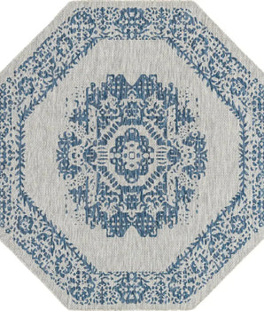 Traditional outdoor traditional timeworn rug - Blue / 7’ 10