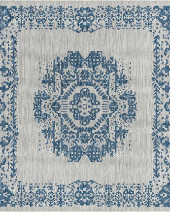 Traditional outdoor traditional timeworn rug - Blue / 7’