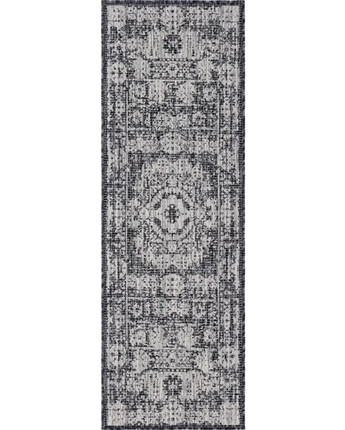 Traditional outdoor traditional timeworn rug - Charcoal