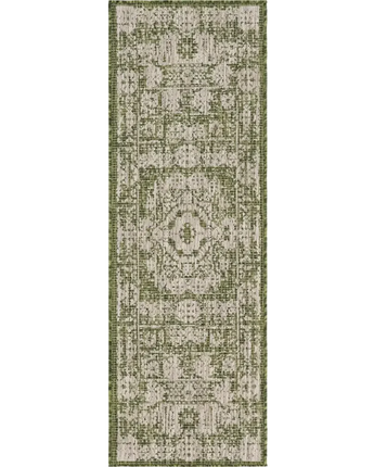 Traditional outdoor traditional timeworn rug - Green / 2’