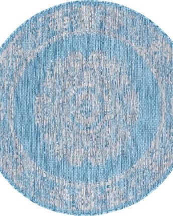 Traditional outdoor traditional timeworn rug - Light Aqua