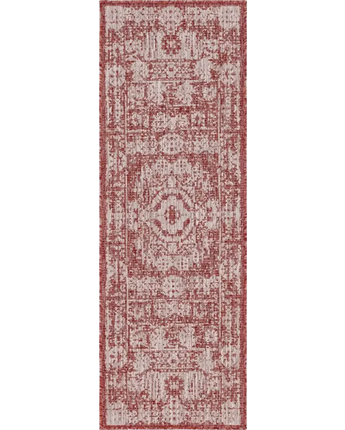 Traditional outdoor traditional timeworn rug - Rust Red