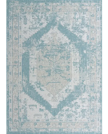 Traditional outdoor traditional valeria rug - Aqua / 10’