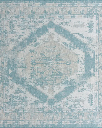 Traditional outdoor traditional valeria rug - Aqua / 10’