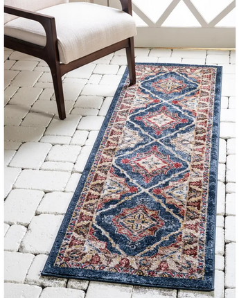 Traditional rhea utopia rug - Navy Blue / Runner / 2’ 7 x