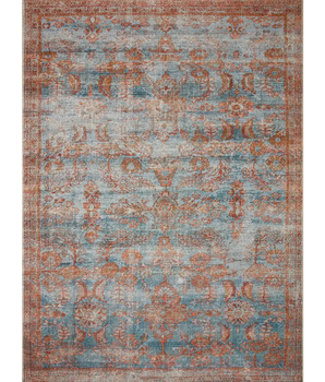 Traditional sebastian rug - Blue / Spice / Rectangle