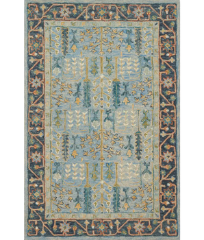 Traditional victoria rug - Lt Blue / Dk Blue / Rectangle