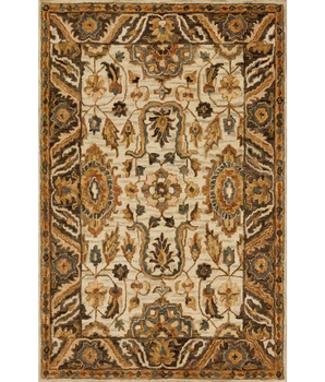 Traditional victoria rug - White / Dk Beige / Rectangle