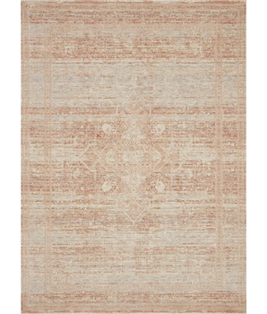 Transitional faye rug - Terracotta / Blue / Rectangle