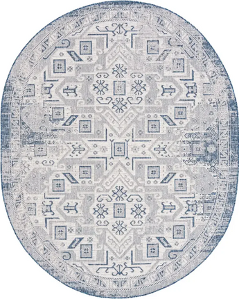 Tribal outdoor aztec coba rug - Blue / 7’ 10’’ x