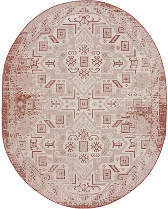 Tribal outdoor aztec coba rug - Rust Red / 7’ 10’’ x